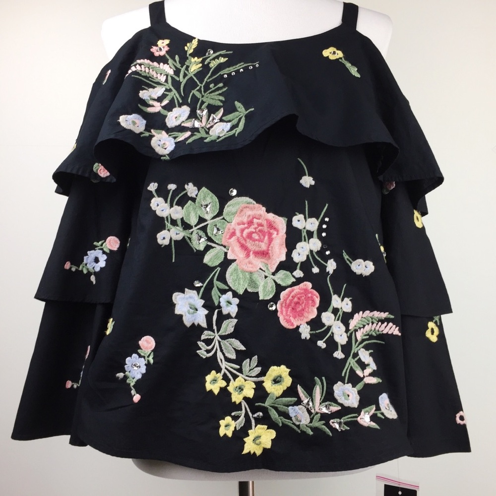 International Concepts Floral Off Shoulder Top - Picture 8 of 8